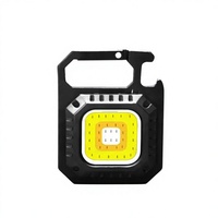 Mini lampe torche LED COB d'urgence rechargeable par Type-C, indice IP44, 7 modes (450 lumens), porte-clés, lumière rouge