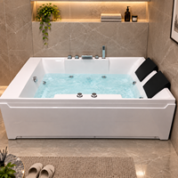 Baignoires de massage de luxe pour une personne blanches modernes Lazy Spa Whirlpool Application autoportante avec égouttoir pour accessoire de salle de bain