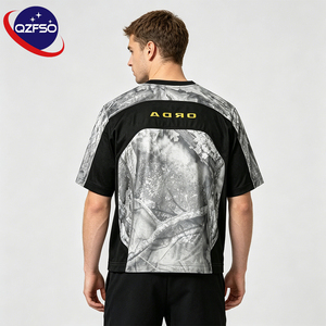 QZFSO Custom Gorpcore Hunting Aesthetic Real Tree Leaf Camo Raglan Sleeve Camouflage Shirt Breathable Mesh Panel Crewneck Jersey - Product Image 2