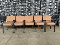 Silla de Iglesia Moderna Apilable para Pastor, Silla de Púlpito con Brazos, Reposabrazos Enlazables Duraderos, Sillas de Conferencia para Iglesia