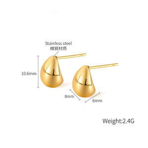 Pendientes de gota de agua de acero inoxidable para mujer, joyería de moda <span class=keywords><strong>E614</strong></span> - Product Image 5