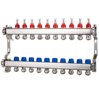 Chauffage radiant à 8 circuits en acier inoxydable 304 pour système de chauffage central