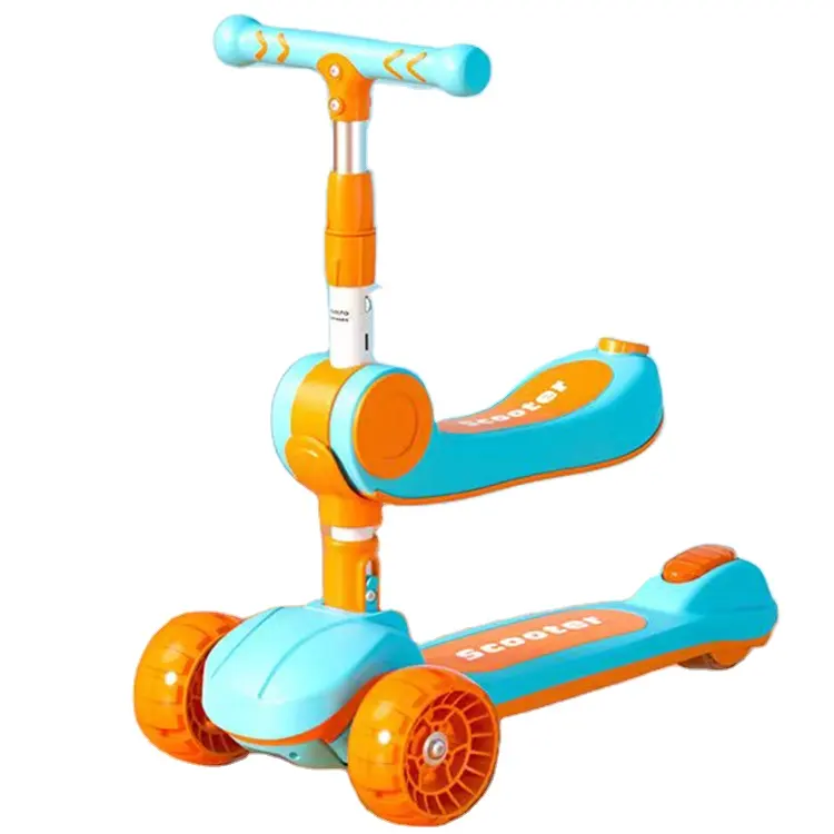 Scooter elétrico, criança, adorável, 3 roda, scooter, dobrável, crianças, passeio, auto-equilibramento, scooter elétrico com música