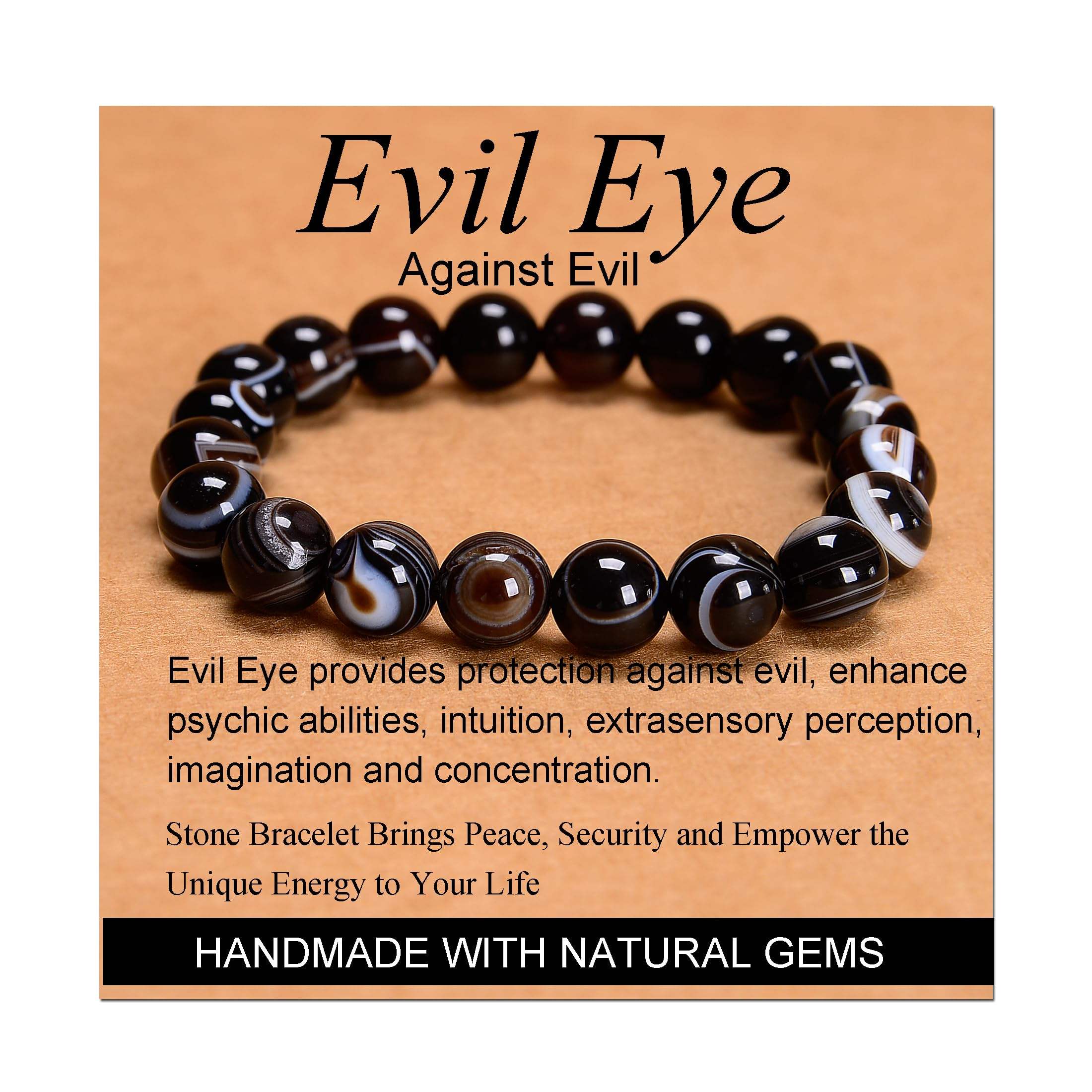 Natural Black Striped Agate 10mm