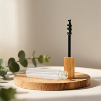 Flacon de mascara cosmétique rond transparent brillant, conteneur pour eye-liner, tubes de mascara vides avec brosse, tube de mascara rose