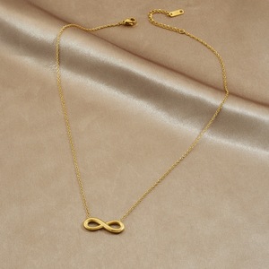 Gold Plated Infinity Pendant Necklace Stainless Steel Chain Everyday Wear Clavicle Chain Simple Fashionable Design - Product Image 3