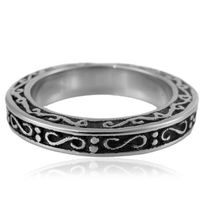 yunnique S Pattern <b>Titanium</b> Steel <b>Ring</b> For Men Stainless Steel Fashion Jewelry Gift Band Geometric Design Steel Color - Product Image 4