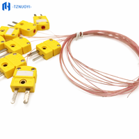 Termopar de vidrio miniatura tipo K importado con cable de sensor de temperatura TT-K-30-SLE GG-K-30-SLE Terminación de enchufe OEM/ODM