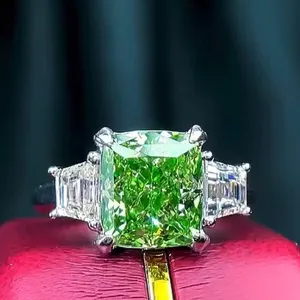 SGARIT new fashion jewellery engagement ring 14k Gold jewelry 5ct green moissanite ring diamond wedding ring