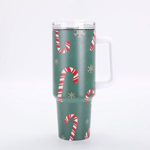 Gobelet isotherme de voyage personnalisé pour Noël, impression 3D, 32 oz, avec couvercle, compatible porte-gobelet, en acier inoxydable, thermos réutilisable - Product Image 4