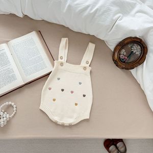 Conjunto de Ropa de Punto para Bebé OEM ODM, Cárdigan con Bordado de Corazón y Puntos, Pelele con Botones, Traje de Bebé para Otoño e Invierno, Body para Recién Nacido Niño y Niña - Product Image 3
