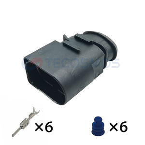 Impermeable IP66 cobre contacto ABS/carcasa de nailon arnés de cables <span class=keywords><strong>Lambda</strong></span> <span class=keywords><strong>Sensor</strong></span> enchufe para coche 6 pines macho 1J0973733 - Product Image 2