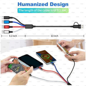 <span class=keywords><strong>Cable</strong></span> de carga múltiple 8 en 1 <span class=keywords><strong>Cable</strong></span> de cargador múltiple 5.9FT <span class=keywords><strong>Cable</strong></span> <span class=keywords><strong>USB</strong></span> múltiple trenzado 3A Cargador de teléfono múltiple universal Tipo-C <span class=keywords><strong>Micro</strong></span> - Product Image 4