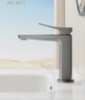 Robinet de lavabo monocommande en aluminium à montage sur comptoir, cartouche céramique, eau chaude et froide, pour salle de bain, vente en gros, hôtel