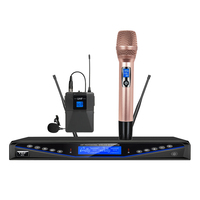 Microphone sans fil UHF True Diverstity Microphone karaoké Bonne qualité Noir Chant M30 Cravate de microphone sans fil professionnel