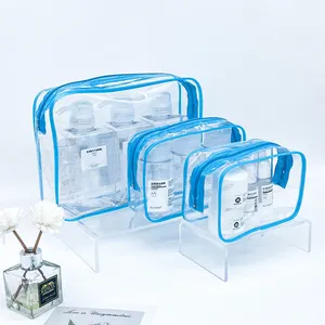 大容量防水定制标志便携式透明聚氯乙烯化妆包透明拉链化妆包