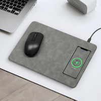 Tapis de souris de charge sans fil en cuir PU personnalisable chauffé ordinateur de jeu accessoire de bureau direct