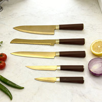 Ensemble de couteaux de cuisine professionnels en acier inoxydable personnalisés pour couper le steak et la viande pour le ménage et le chef avec poignée en plastique