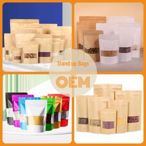 Sachet d'emballage alimentaire surgelé autoportant en plastique avec fenêtre ovale, doté d'un film en aluminium et d'une fermeture refermable - Product Image 2