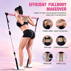 Ensemble de barres de traction Jump Pilates avec bandes de résistance 35-270 lb pour la remise en forme à domicile et le remodelage corporel - Product Image 1