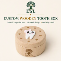 Boîte à dents de bébé en bois gravée sur mesure, en bois naturel, boîte à souvenirs de la Fée des Dents, caractéristiques durables pour la croissance et les souvenirs de l'enfant