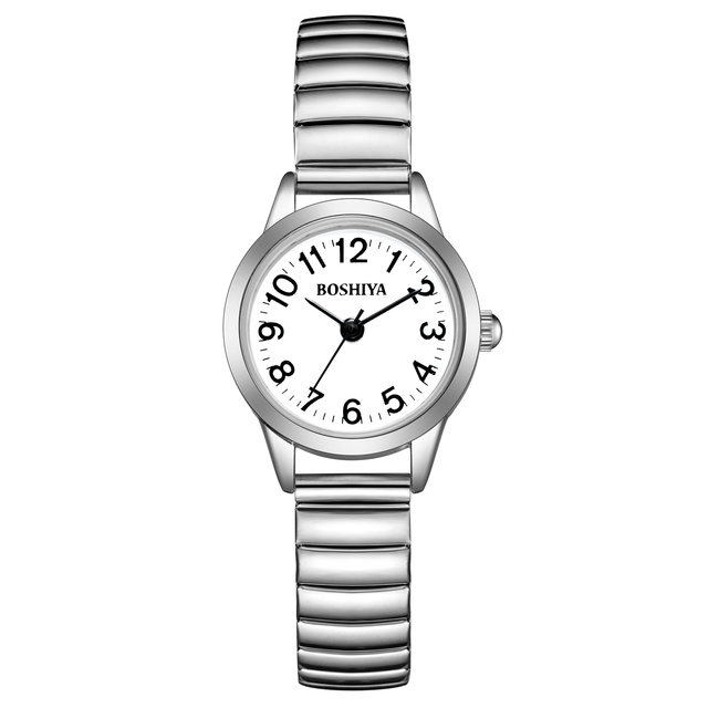 Minimalist Gold Stainless Steel Women's Quartz Watch Expansion Band Slim Style Wristwatch Fashionable for Ladies Girls Quartz