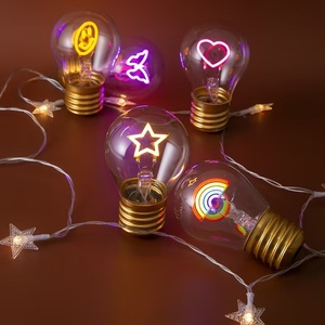 Ampoule LED rechargeable en verre en forme de dessin animé Edison, lumière décorative colorée et amusante, veilleuse portable - Product Image 4