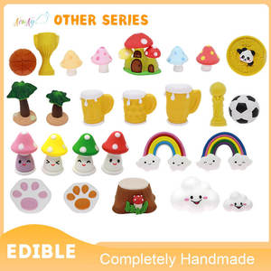 Stock de gros du fabricant, 4 pièces, qualité alimentaire, sucre comestible 3D, <span class=keywords><strong>mini</strong></span> champignons mignons, décoration de gâteau d'anniversaire pour pâtisserie - Product Image 2