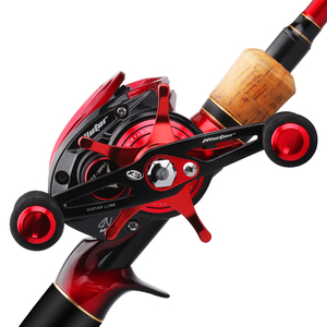 <span class=keywords><strong>Canne</strong></span> à pêche HASIDA Red <span class=keywords><strong>Fox</strong></span> Combo C2.44M n MH entièrement en carbone haute résistance et moulinet de baitcasting à double frein magnétique gauche - Product Image 2