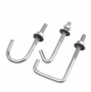 M12 M14 Acero inoxidable súper dúplex SS 2205 2507 A286 904L 1,4410 L & J tipo gancho base perno de anclaje con tuerca hexagonal DIN529 - Product Image 1