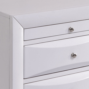 White Nightstand With 2 <b>Drawers</b> Modern <b>Storage</b> <b>Drawer</b> Unit <b>For</b> Bedroom - Product Image 4
