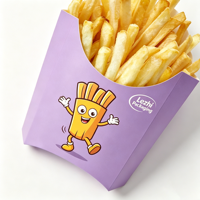 Boîte à frites jetable de haute qualité en papier écologique de qualité alimentaire avec revêtement PE, emballage pour frites à emporter