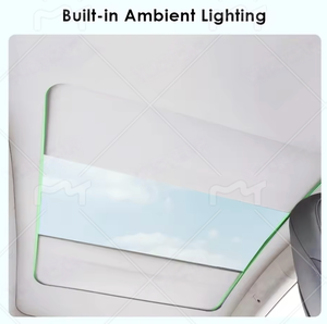 Toit ouvrant rétractable à commande vocale pour Tesla Model Y, pare-soleil électrique anti-UV et éclairage d'ambiance - Product Image 4