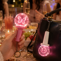 Porte-clés LED Cartoon OEM ODM, Badge Lumineux J-Pop pour Soirées Rave, Lampe Torche Changeante de Couleur, Léger, Vente Directe Usine