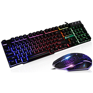 Teclado mecánico con cable para juegos, juego de ratón retroiluminado en ruso + Inglés, RGB y ratón para Gamer, <span class=keywords><strong>PC</strong></span> y portátil - Product Image 1