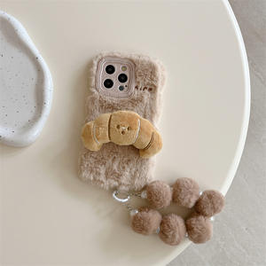 <span class=keywords><strong>Coque</strong></span> <span class=keywords><strong>de</strong></span> téléphone en peluche thermique ShanHai mignonne en forme <span class=keywords><strong>de</strong></span> croissant <span class=keywords><strong>de</strong></span> pain grillé 3D, adaptée aux modèles Apple 17promax 16 15 14 - Product Image 5