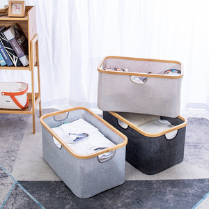 Collapsible Laundry <b>Basket</b> <b>Rectangle</b> Oxford Cloth Gray Khaki Black Clothing Organizer <b>Storage</b> <b>Basket</b> Bathroom Use - Product Image 1