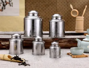 500 г Кухонный Контейнер для хранения, оптовая продажа, банка в форме чайного олова, кофе, сахара, с двойной крышкой