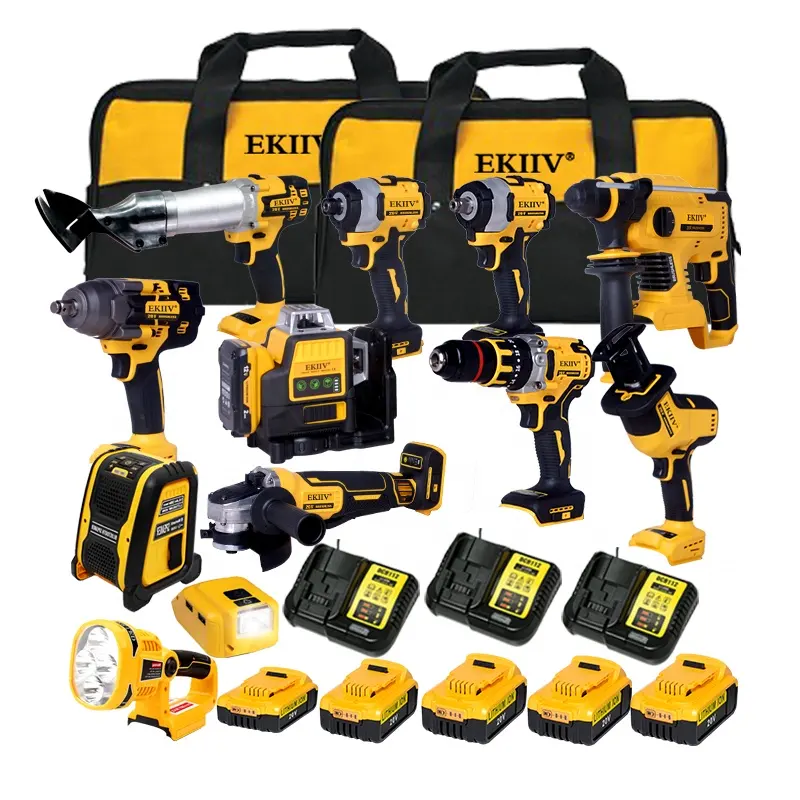 EKIIV Dew Socket N in one Combo Power Tools Kits Set 4.0ah 5.0ah 6.0ah dewatl 20v combo kit brushless tool sets