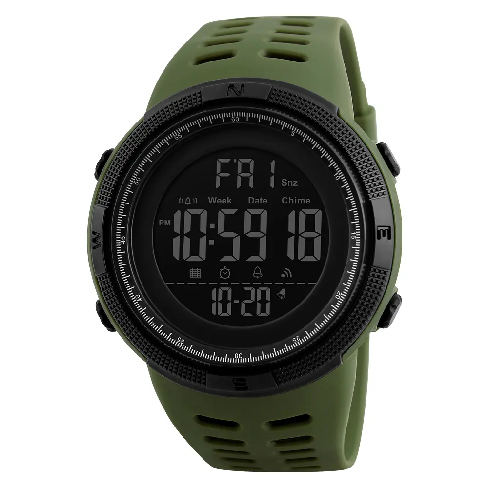 SKMEI 1251 Hot Sale Original Brand Big Face Digital Dive Watch LED Plastic Watches Men