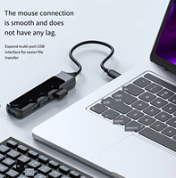 Station d'accueil USB 3.0 avec concentrateur d'alimentation externe, adaptateur pour ordinateur portable, lecteur de carte Type-C, 4 ports USB, modèle H-388