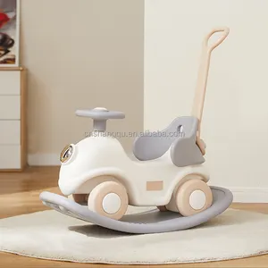 Multi-funcional plástico interior com rodas crianças passeio em brinquedos bebê cavalo de balanço Passeio No Brinquedo Animais Baby Toy Rocking Horse