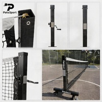 Red de Pickleball RTS PatsSport de Tubo Galvanizado Reforzado de 22 pies con Ruedas Portátiles y Tensor Ajustable para Torneos en Interiores