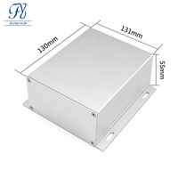 Boîtier en aluminium 131*55mm à montage sur bride, panneau frontal à 4 vis, base fendue, boîtier extrudé