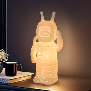 Wholesale Cute Kids Bedroom Animal Led Night Light Craft Creative Desk Lamp Robot Ceramic Table Lamp Kids Light