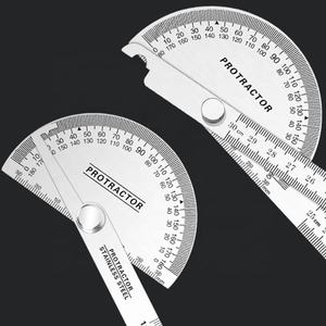 角度分度器 角度ファインダー定規 二本腕ステンレス鋼分度器 木工定規 角度測定ツール 0-180度 - Product Image 2