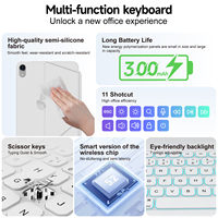 Casing Keyboard Magnetik Laudtec Smart Layout untuk iPad Mini 6 7, Keyboard Gunting Nirkabel Kustom OEM ODM untuk iPad Hitam