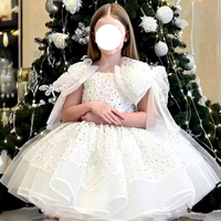Robe de Soirée Élégante pour Filles avec Nœud en Paillettes, Robe de Princesse en Tulle pour Mariage, Demoiselles d'honneur, Bal de Promo, Anniversaire et Soirée
