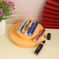Flacon de voyage portable en métal de 5 ml avec sous-flacon et couvercle en plastique, couleur aluminium, pour parfums et lotions