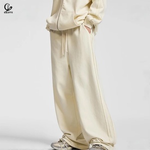 Heavyweight Custom Vintage Breathable Drawstring Closure Streetwear <b>Mens</b> French Terry Oversized <b>Flared</b> Baggy Sweatpants - Product Image 1